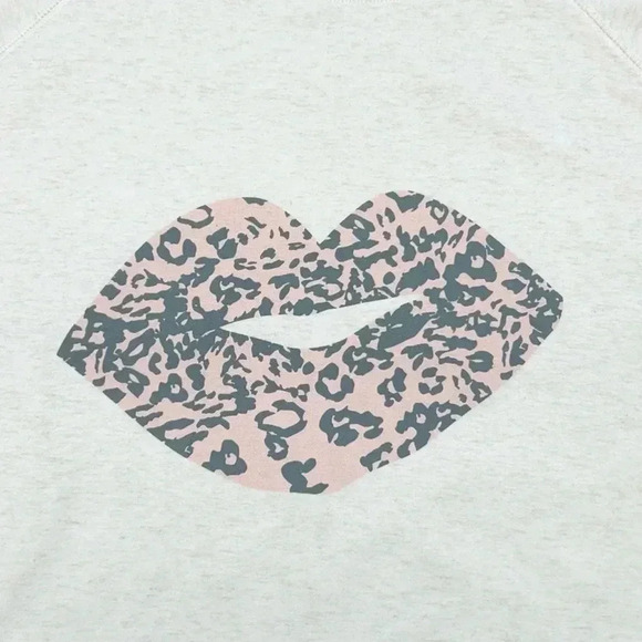 Wildfox Cheetah Lips Crewneck Pullover Oversized Sweatshirt Size XL - Picture 4 of 9
